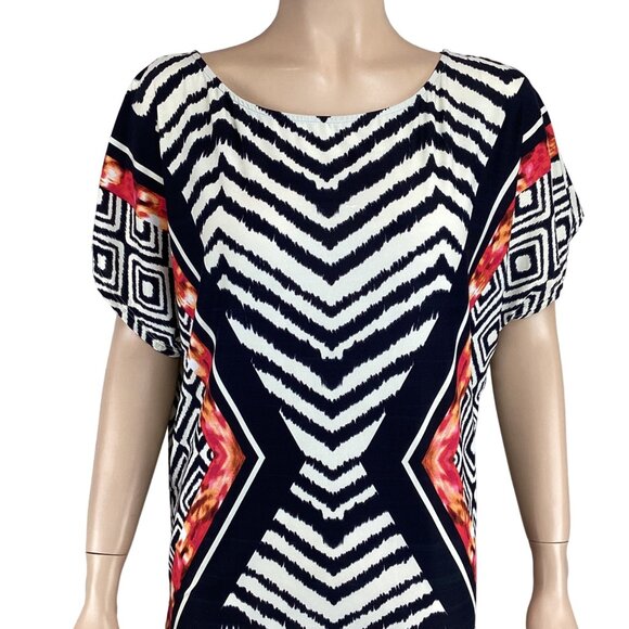 Carmen Marc Valvo Swimwear Cover-Up Dress Size XS/S Geometric & Abstract Print - Picture 6 of 7